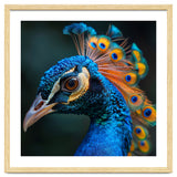 Peacock Bird Portrait Detailed Feathers Vibrant Colors thumbnail