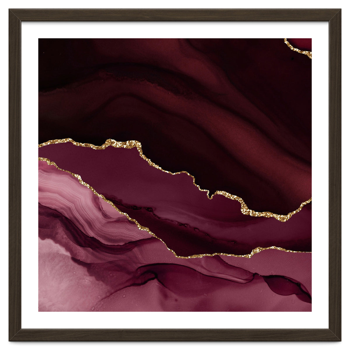 Burgundy & Gold Agate Texture 12