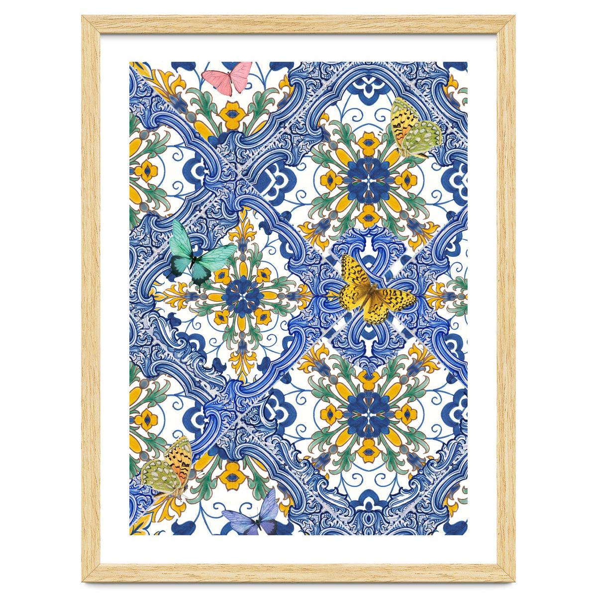 Sicilian Italian Tiles Butterflies And Flowers