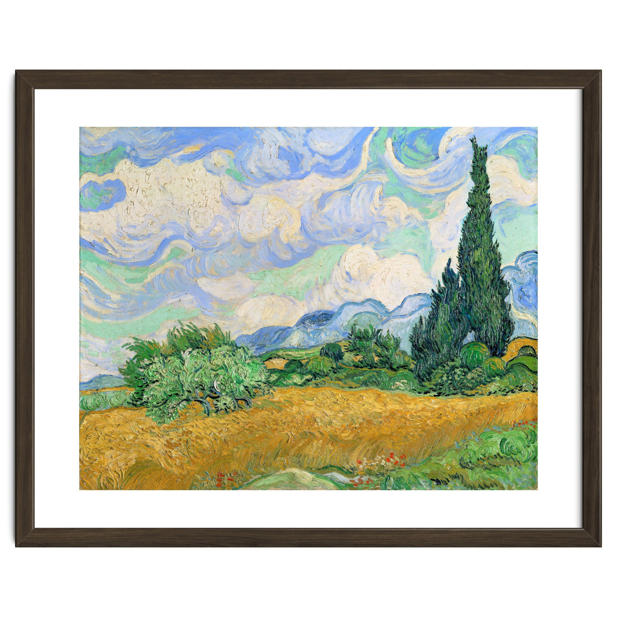Wheat Field with Cypresses.