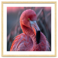Pink Flamingo Bird Close Up Portrait