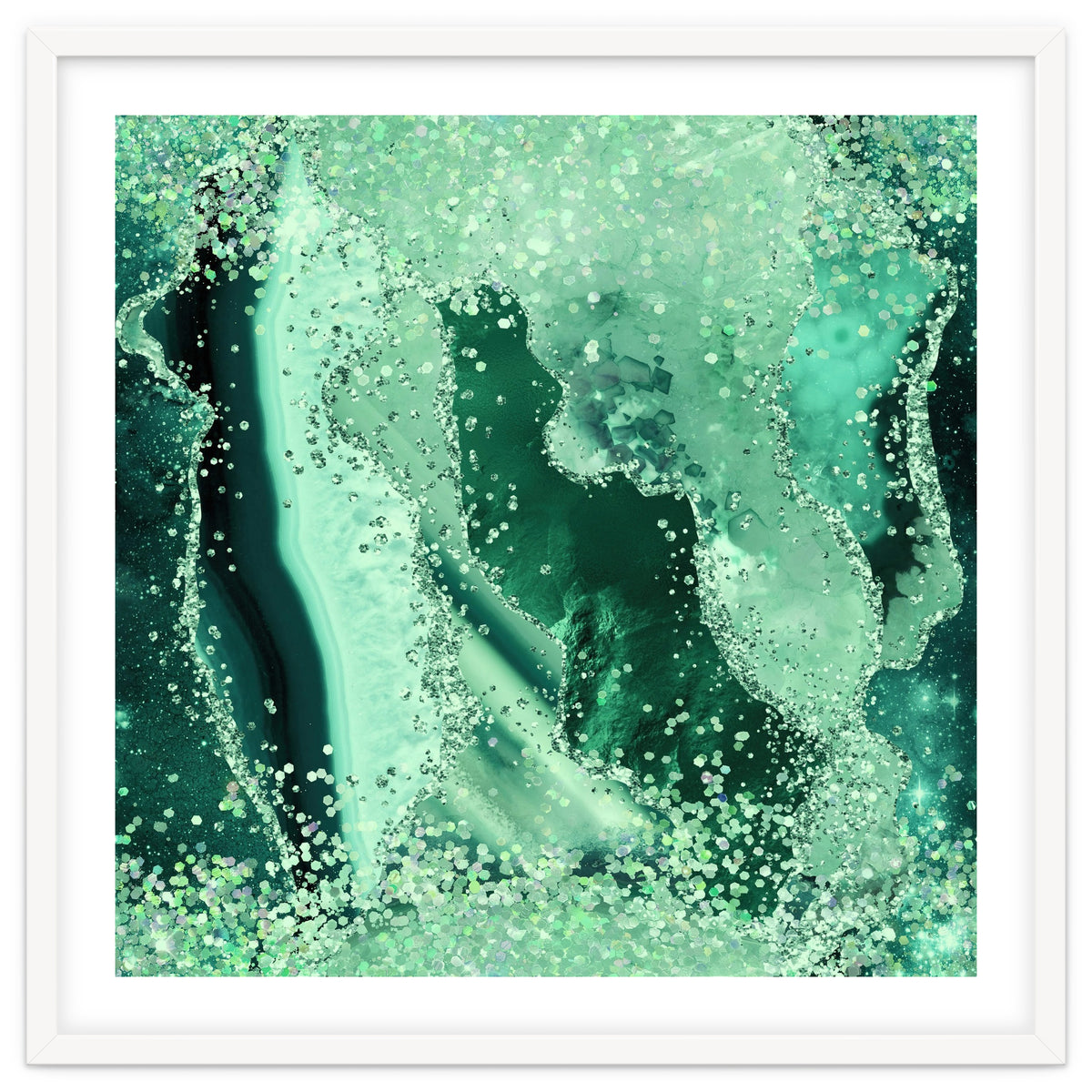Emerald Glitter Agate Texture 03