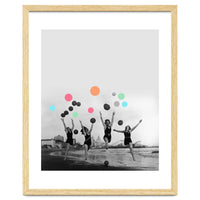 Vintage Women Black & White Photography Balloons Freedom Feminism Women's Rights Individuality