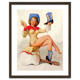 Pinup Sexy Cowgirl Cleaning Her Boots thumbnail