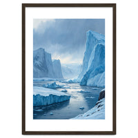 Majestic Arctic Icebergs and Glacial Valley