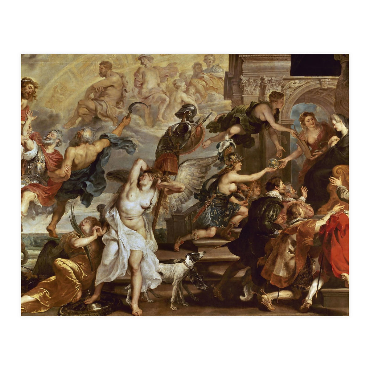 Apotheosis of Henry IV of France (and Henry III of NAvarra from 1562 to 1610) and Regency of Mari... (Print Only)