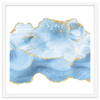 Blue & Gold Glitter Agate Texture 05