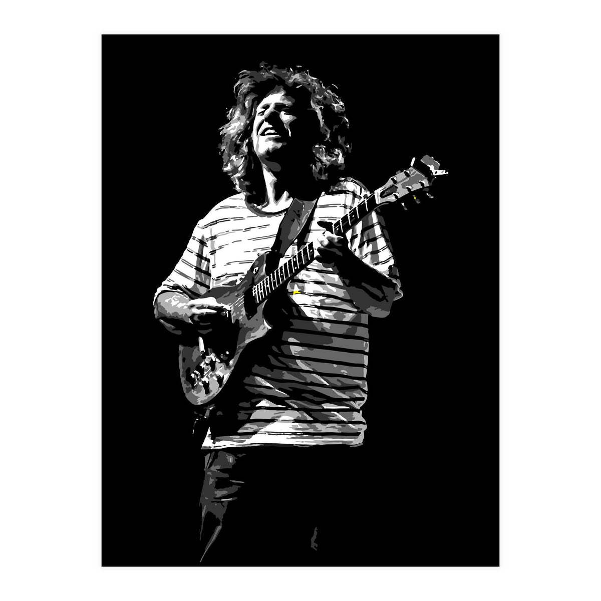 Pat Metheny American Jazz Guitarist Legend in Monochrome (Print Only)
