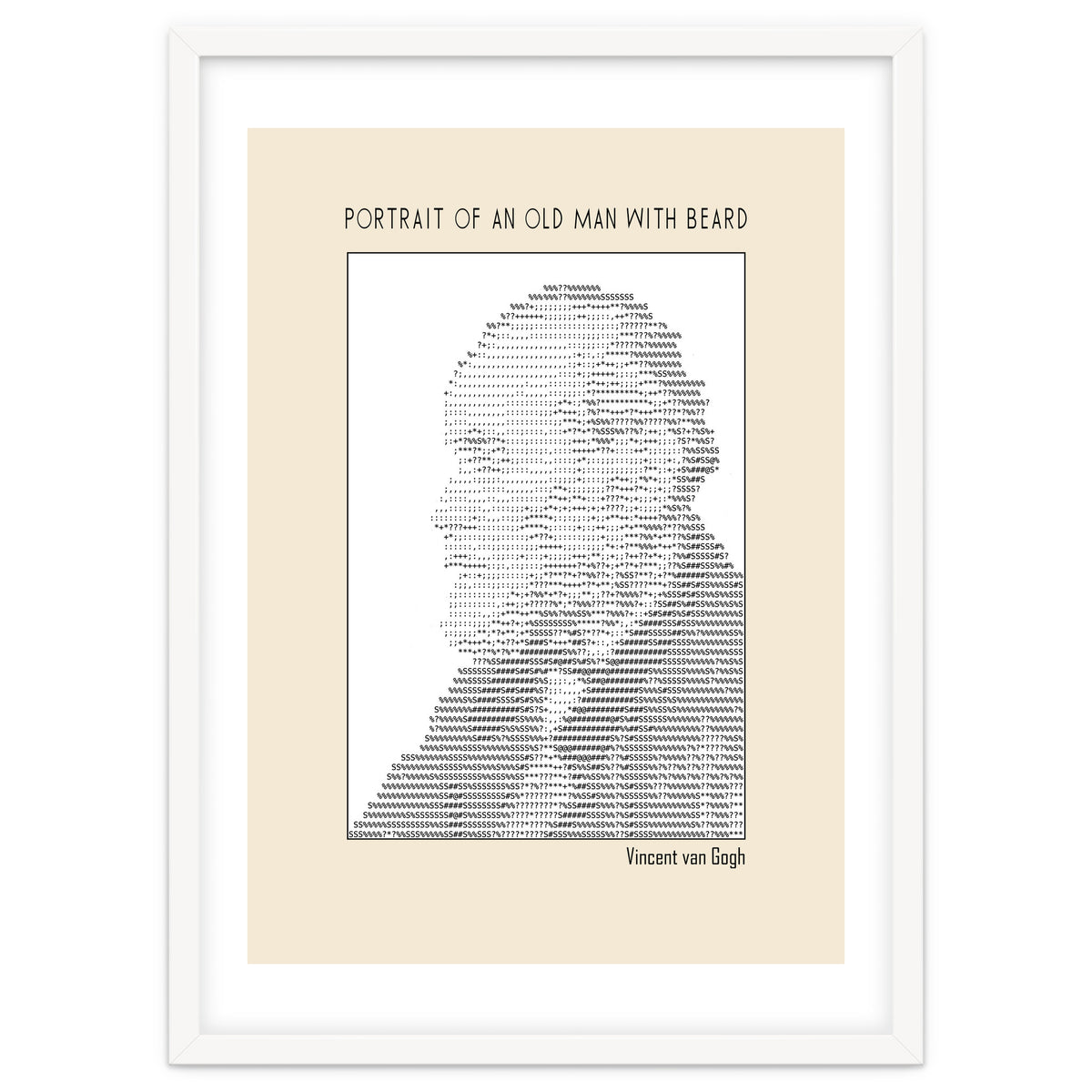 Portrait Of An Old Man With Beard – Ascii Art (vincent Van Gogh)