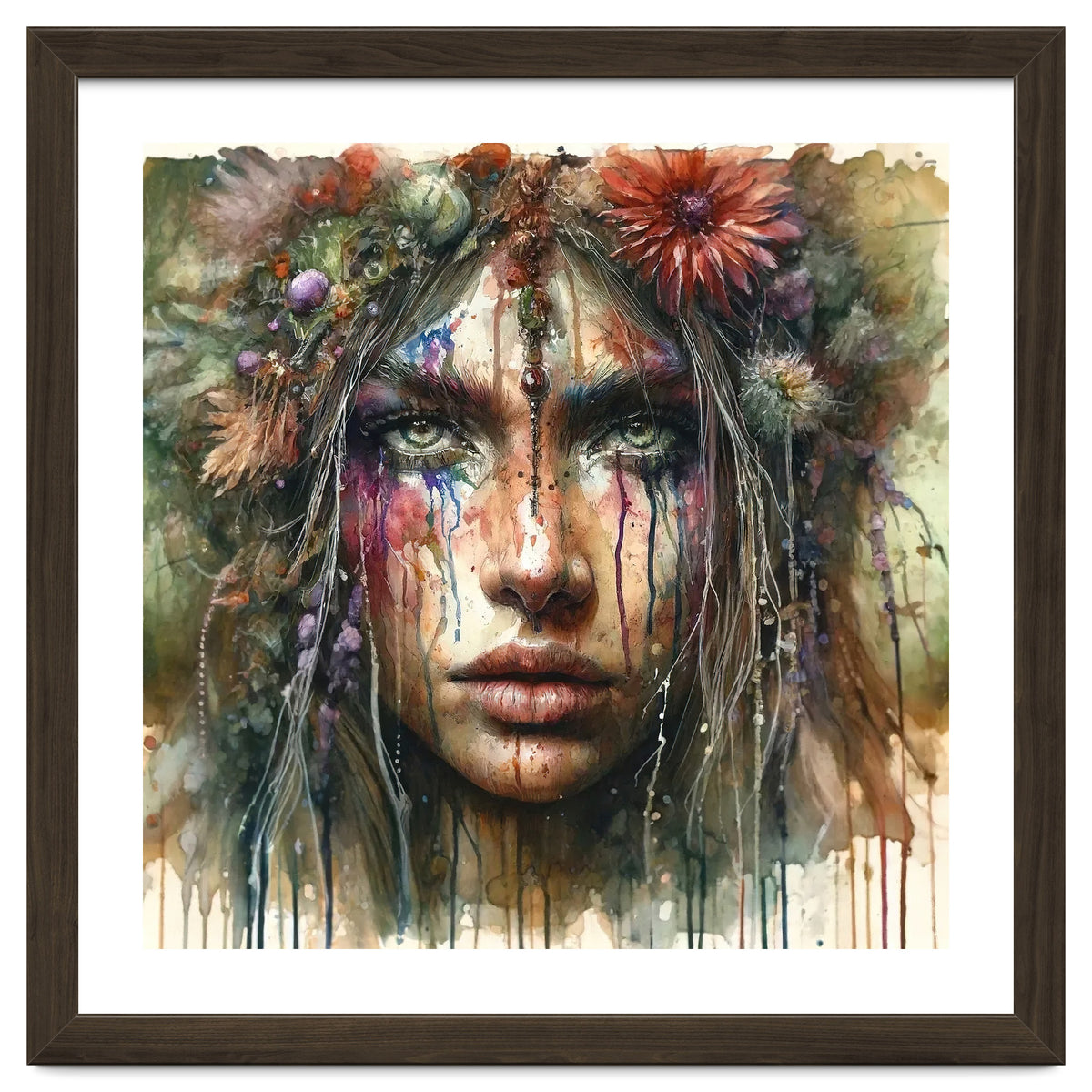 Wild Bloom Druid Woman Portrait