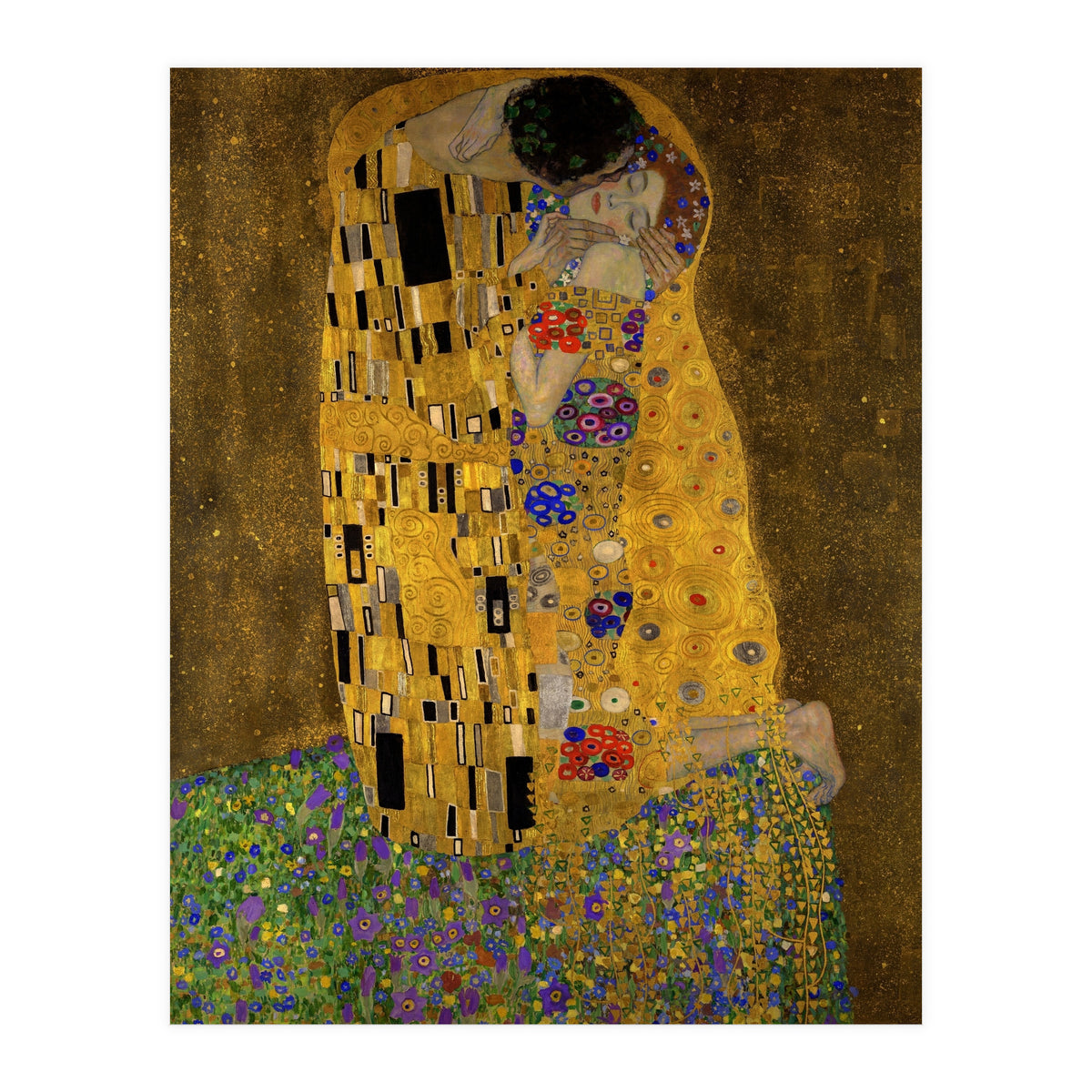 Gustav Klimt The Kiss Gold Romantic Art (Print Only)