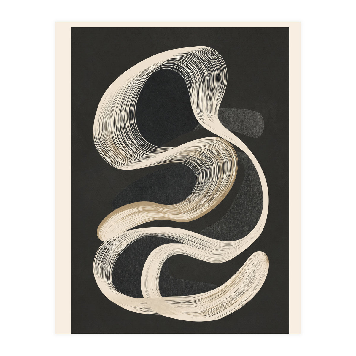 Monochrome Flow Abstract Line Movement (Print Only)