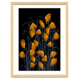 Linocut flower meadow black thumbnail