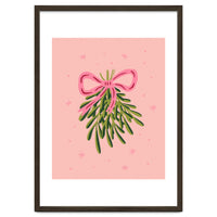 Mistletoe And Pink Bow