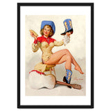 Pinup Sexy Cowgirl Cleaning Her Boots thumbnail