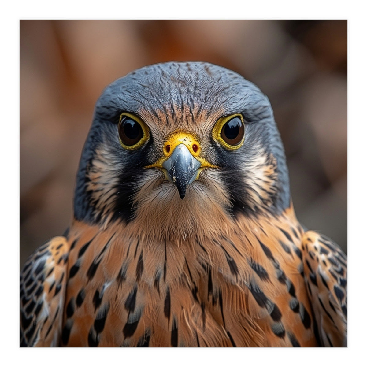 Close Up Kestrel Falcon Bird Portrait Majestic (Print Only)