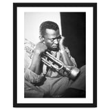 Jazz trumpeter Miles Davis early in his career playing in New York City, circa 1955. thumbnail