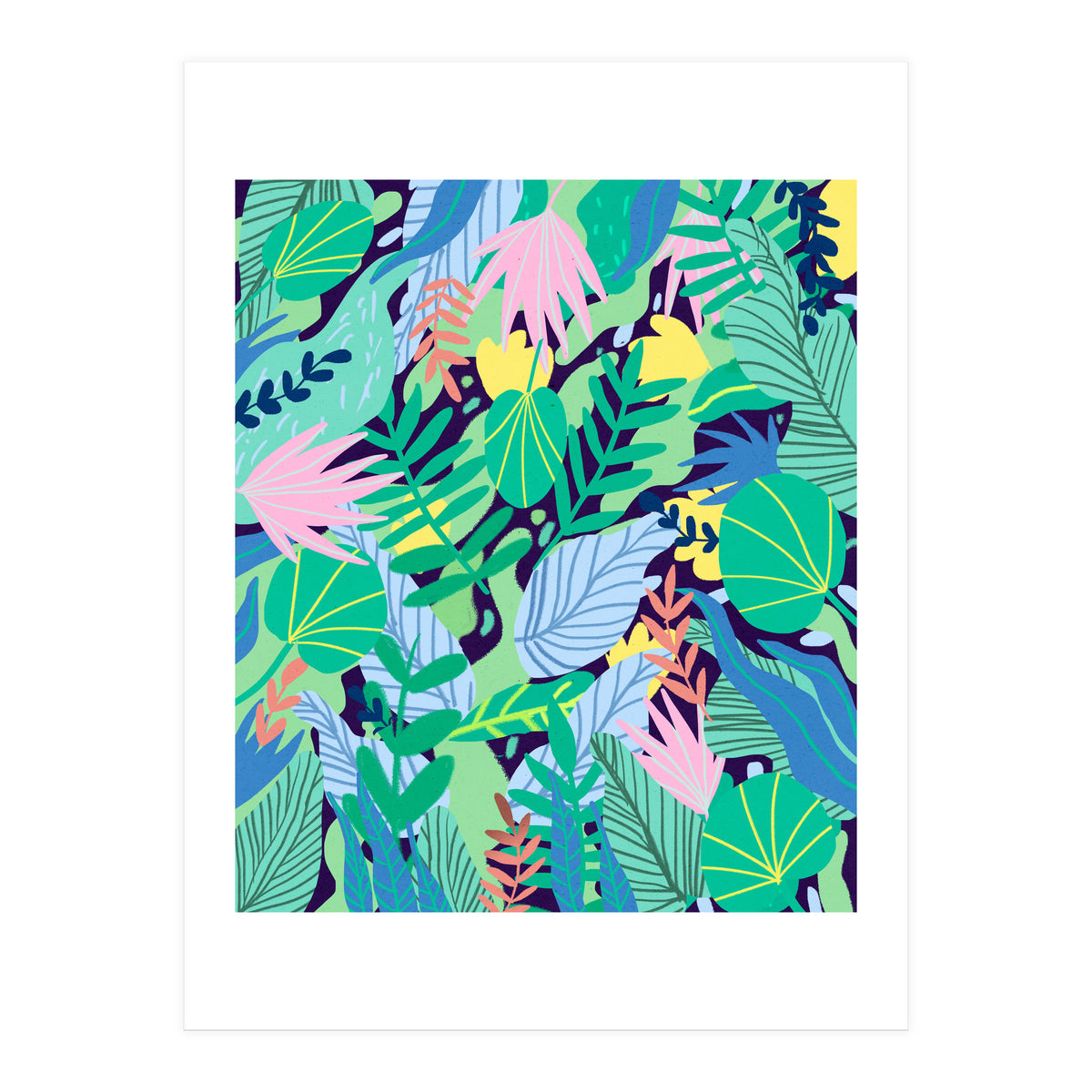 Wild Garden | Eclectic Contemporary Boho Jungle | Forest Meadow Botanical Nature Plants (Print Only)