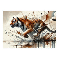 Dynamic Tiger In Motion (Print Only)