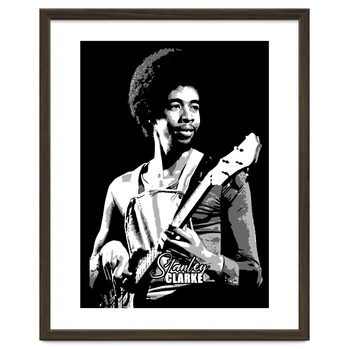 Stanley Clarke American Bassist in Grayscale