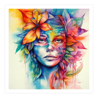 Watercolor Tropical Woman #1 (Print Only)