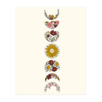 Floral Phases Of The Moon (Print Only)