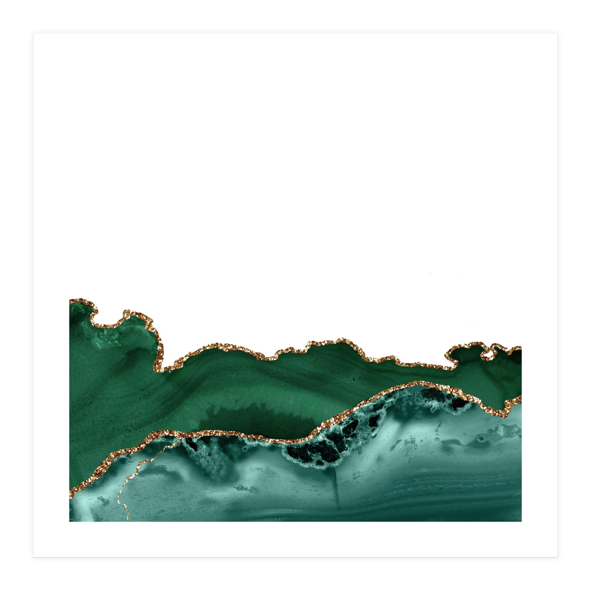 Emerald & Gold Agate Texture 12 (Print Only)