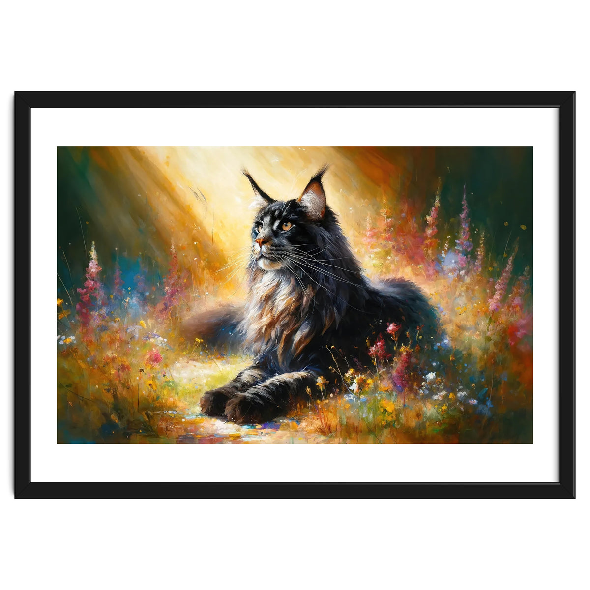 Majestic Lynx In Blooming Meadow
