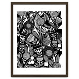African Tribal, Black & White Abstract Drawing Sketch Line Art, Rustic Botanical Illustration, Bohemian Eclectic Scandinavian Vintage Bold thumbnail