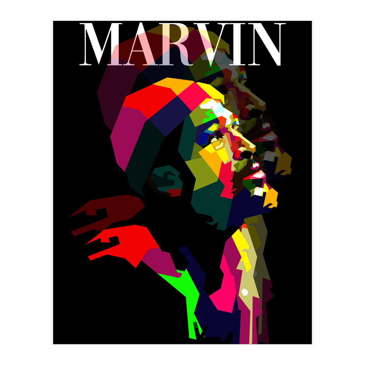 Marvin Gaye RNB Singer Pop Art WPAP (Print Only)