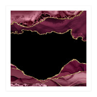 Burgundy & Gold Agate Texture 18  (Print Only)
