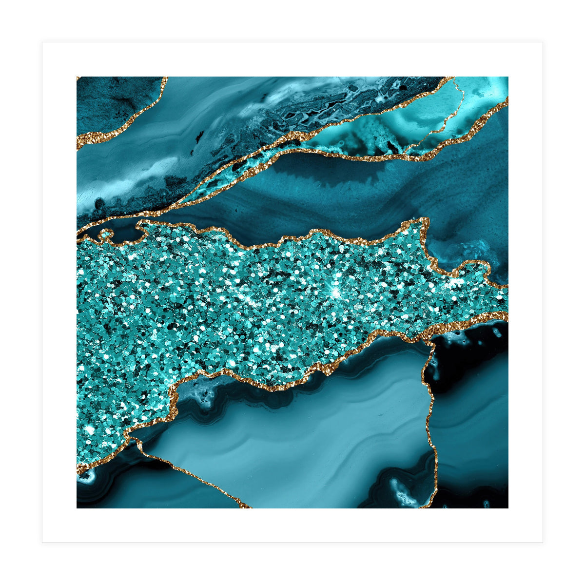 Agate Glitter Ocean Texture 09  (Print Only)