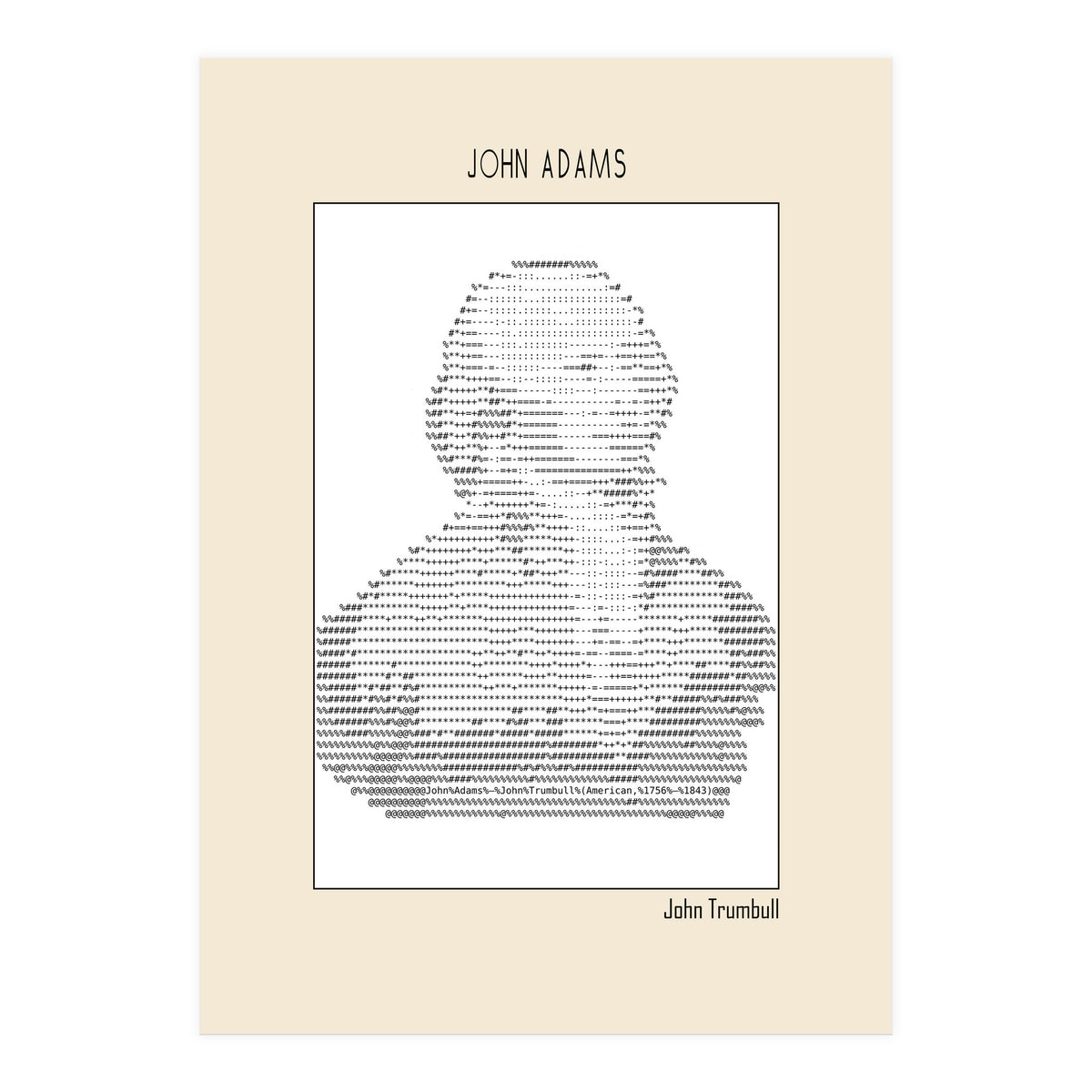 John Adams – John Trumbull (ascii Art) (Print Only)
