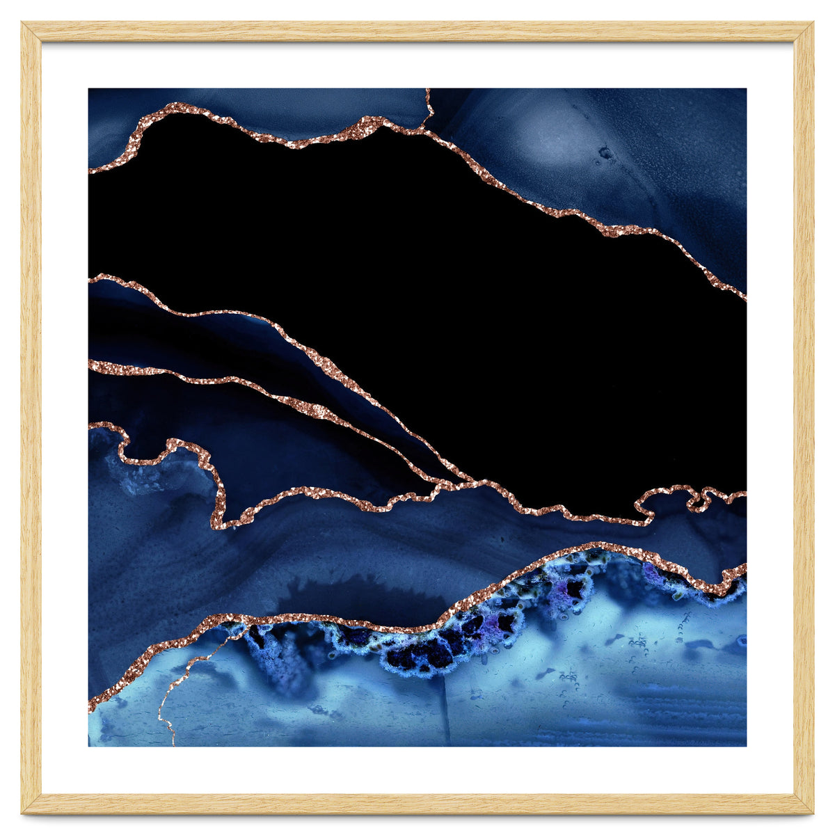 Navy & Rose Gold Agate Texture 14