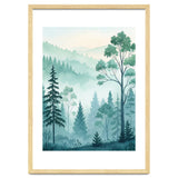 Ethereal Misty Pine Forest Watercolor Art thumbnail