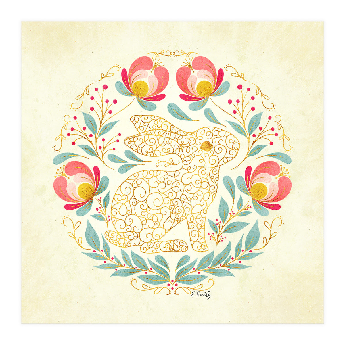 Folk Art Rabbit (Print Only)