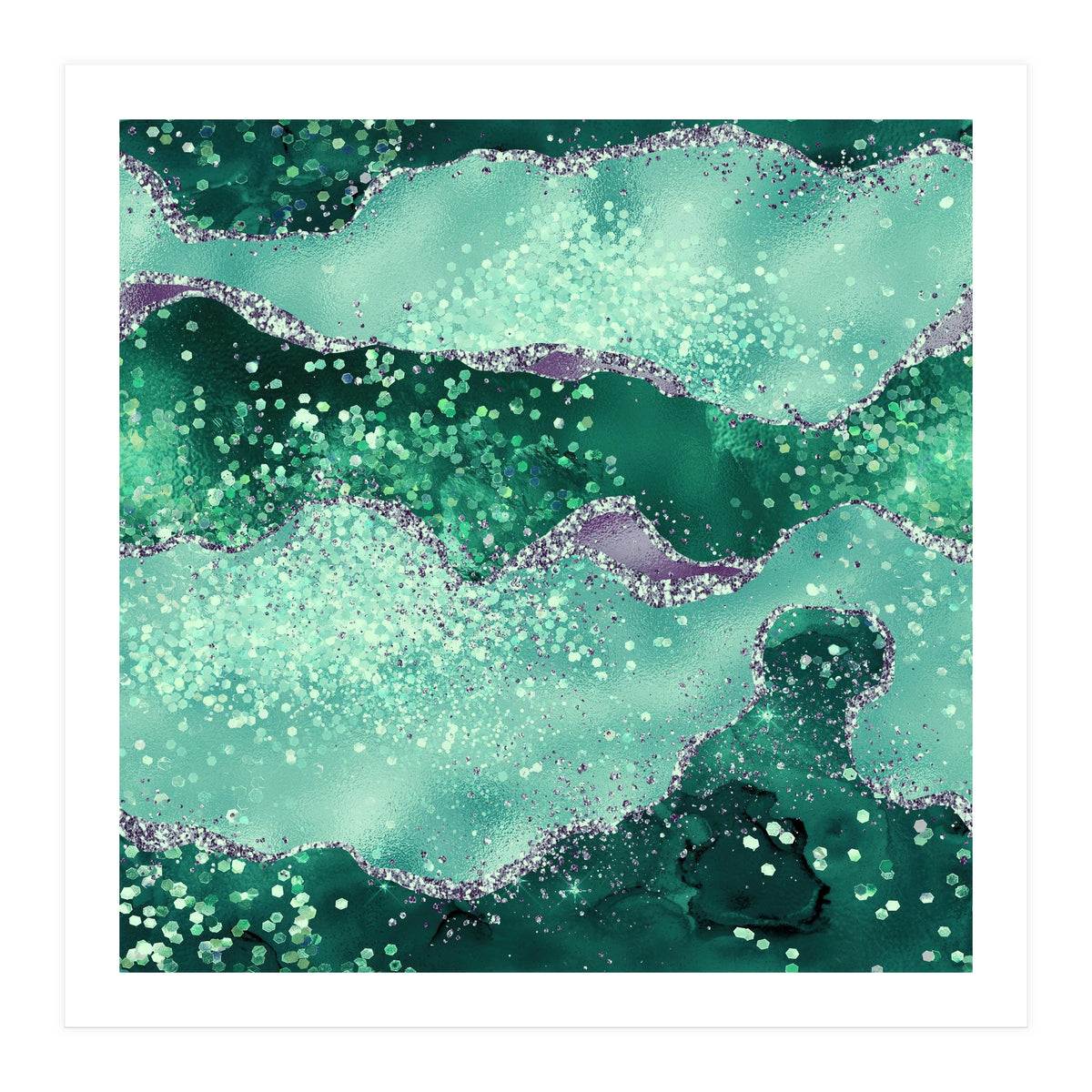 Emerald Glitter Agate Texture 02 (Print Only)
