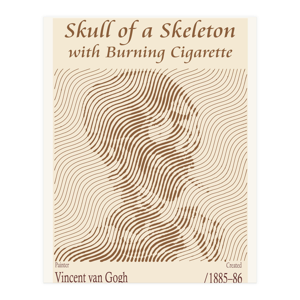 Skull of a Skeleton with Burning Cigarette - Vincent van Gogh (1885–86) (Print Only)