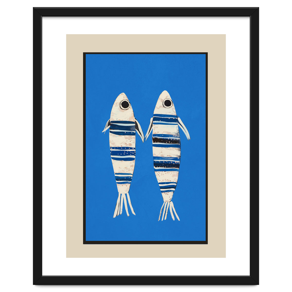 Minimal Fish On Blue