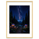 Enchanted Midnight Forest: Glowing Mushrooms and Milky Way thumbnail