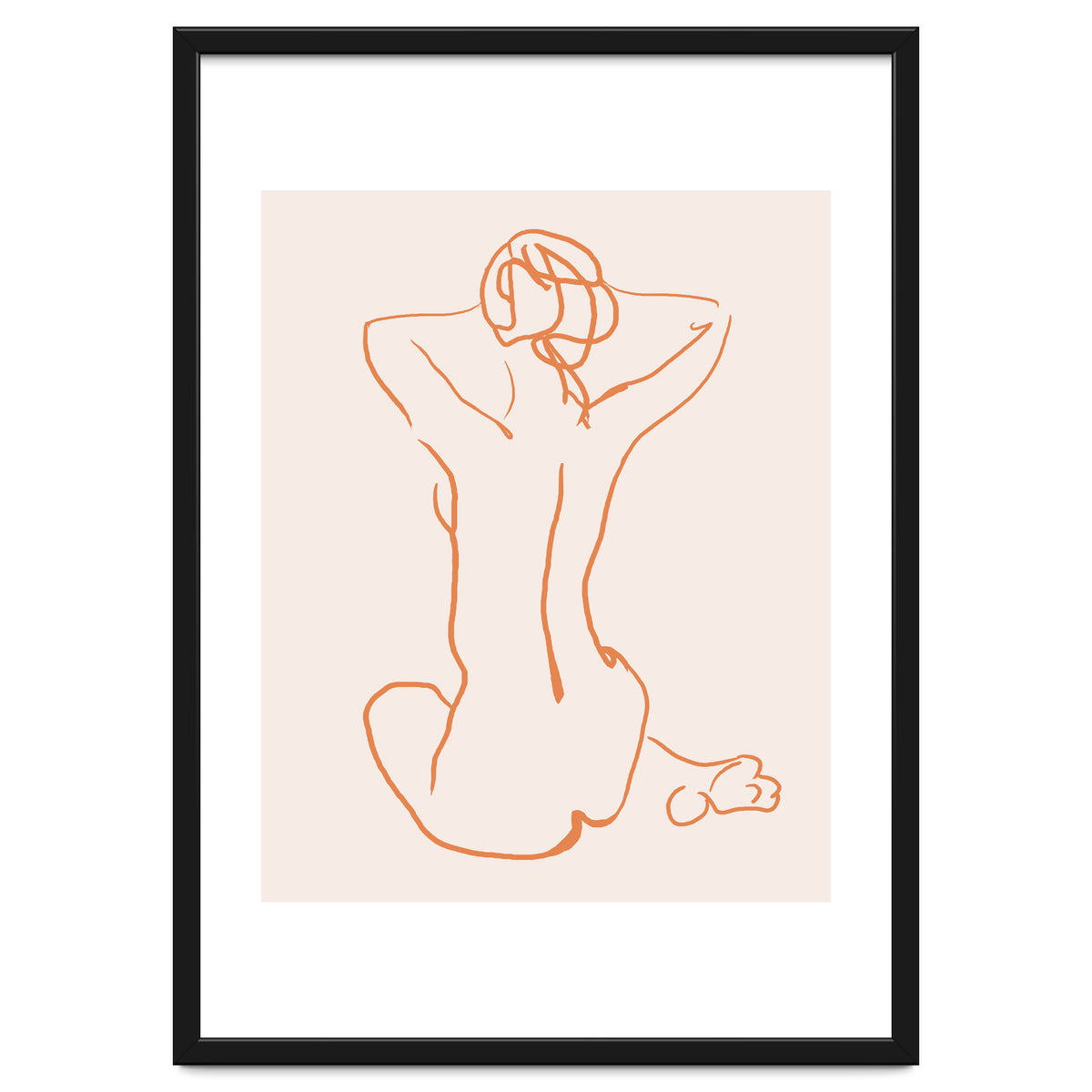 Femina, Abstract Minimal Woman Line Art Sketch, Drawing Feminine Empower Express