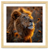 Majestic Lion In A Field Of Sunflowers thumbnail
