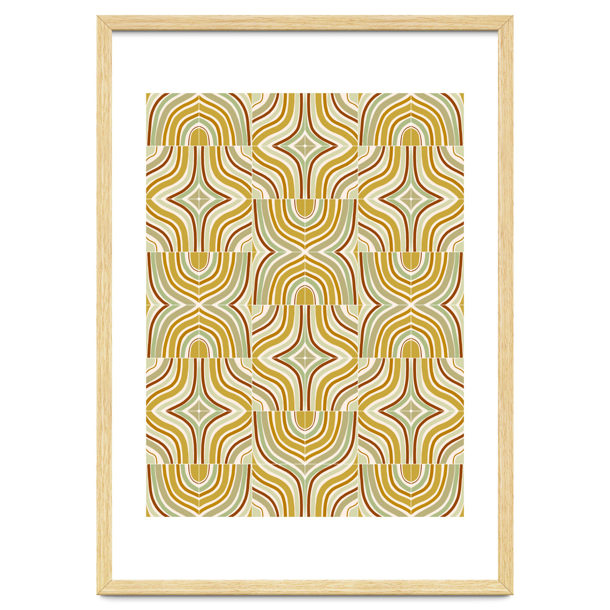 Ochre Retro Marbled Tiles