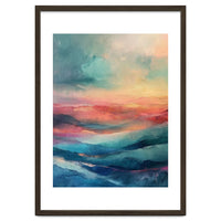 Ethereal Abstract Mountain Mist Painting