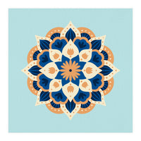 Mandala flower - orange and blue (Print Only)