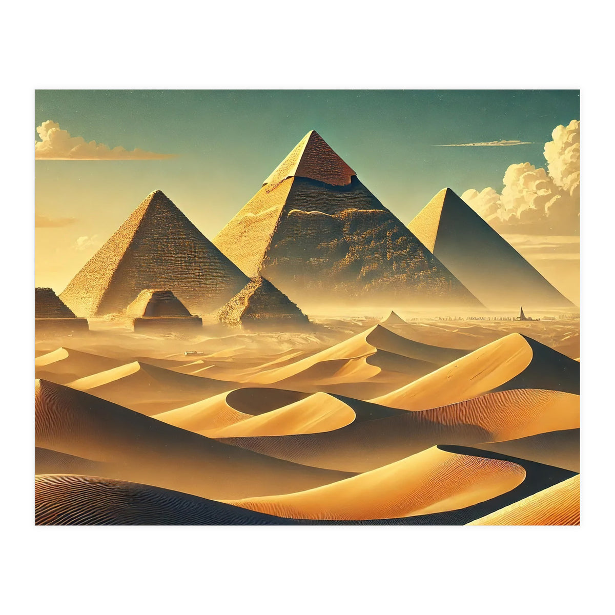 Vintage Egypt, Pyramids Of Giza Poster (Print Only)