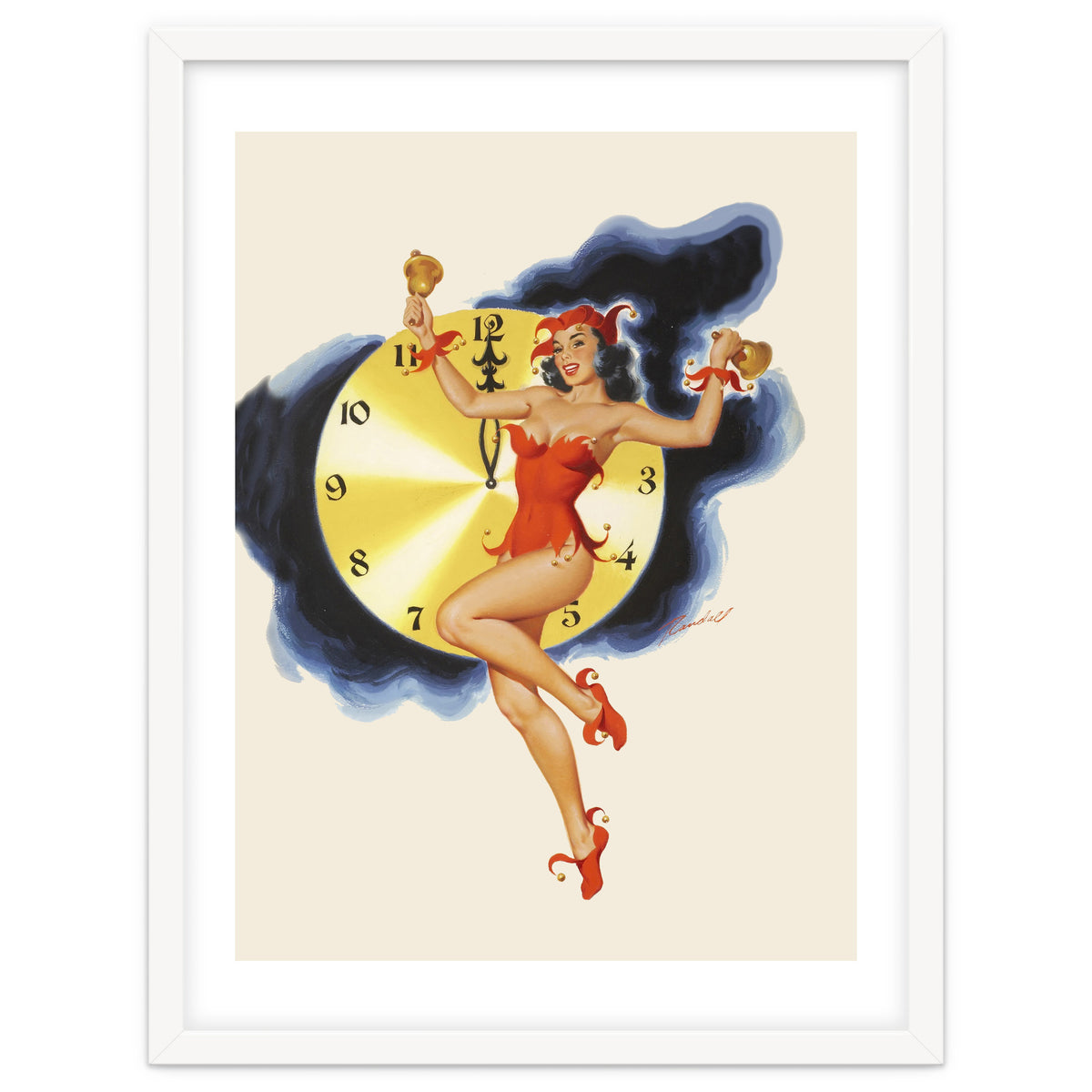 Pinup Girl Celebrating New Year