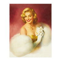 Smiling Lady In White Dress (Print Only)