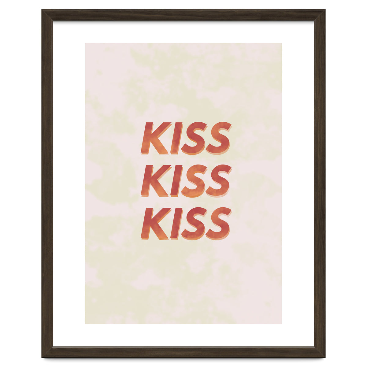 Kiss Kiss Kiss Love Typography