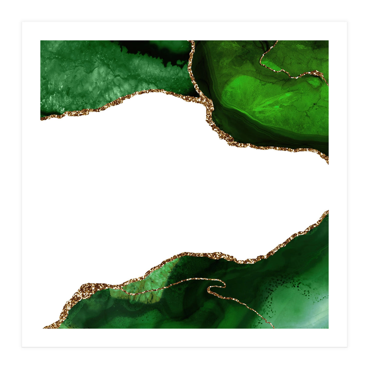 Green & Gold Agate Texture 29 (Print Only)